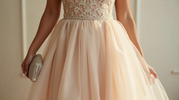 Les robes de cocktail tons nude pour une élégance assurée